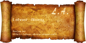 Lehner Abony névjegykártya